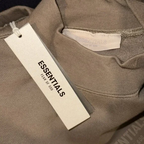 NWT Fear of God Essentials Relaxed Mock Neck Sweatshirt in “Wood” - Picture 9 of 10